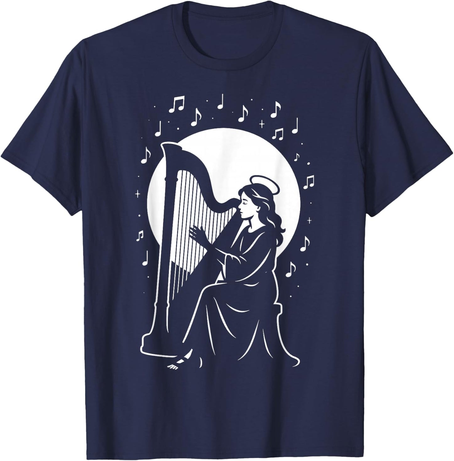 St Cecilia Confirmation Harp Catholic Patron Saint of Music T-Shirt - T-Shirt | Navy