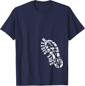 Sole Sister Running Buddies Matching Women Marathon Team T-Shirt - T-Shirt | Navy