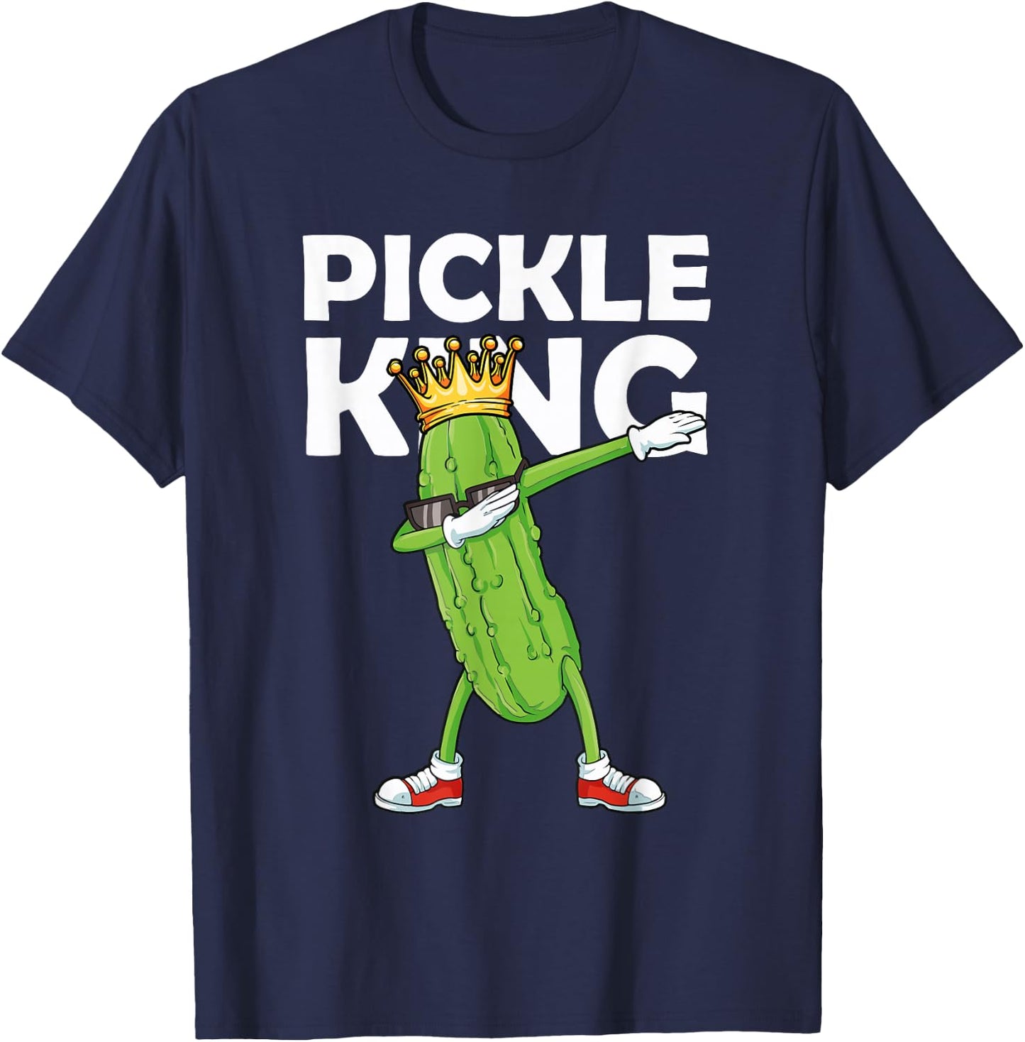 Dabbing Pickle King Cucumber Dab Funny Veggie Vegetarian T-Shirt - T-Shirt | Navy