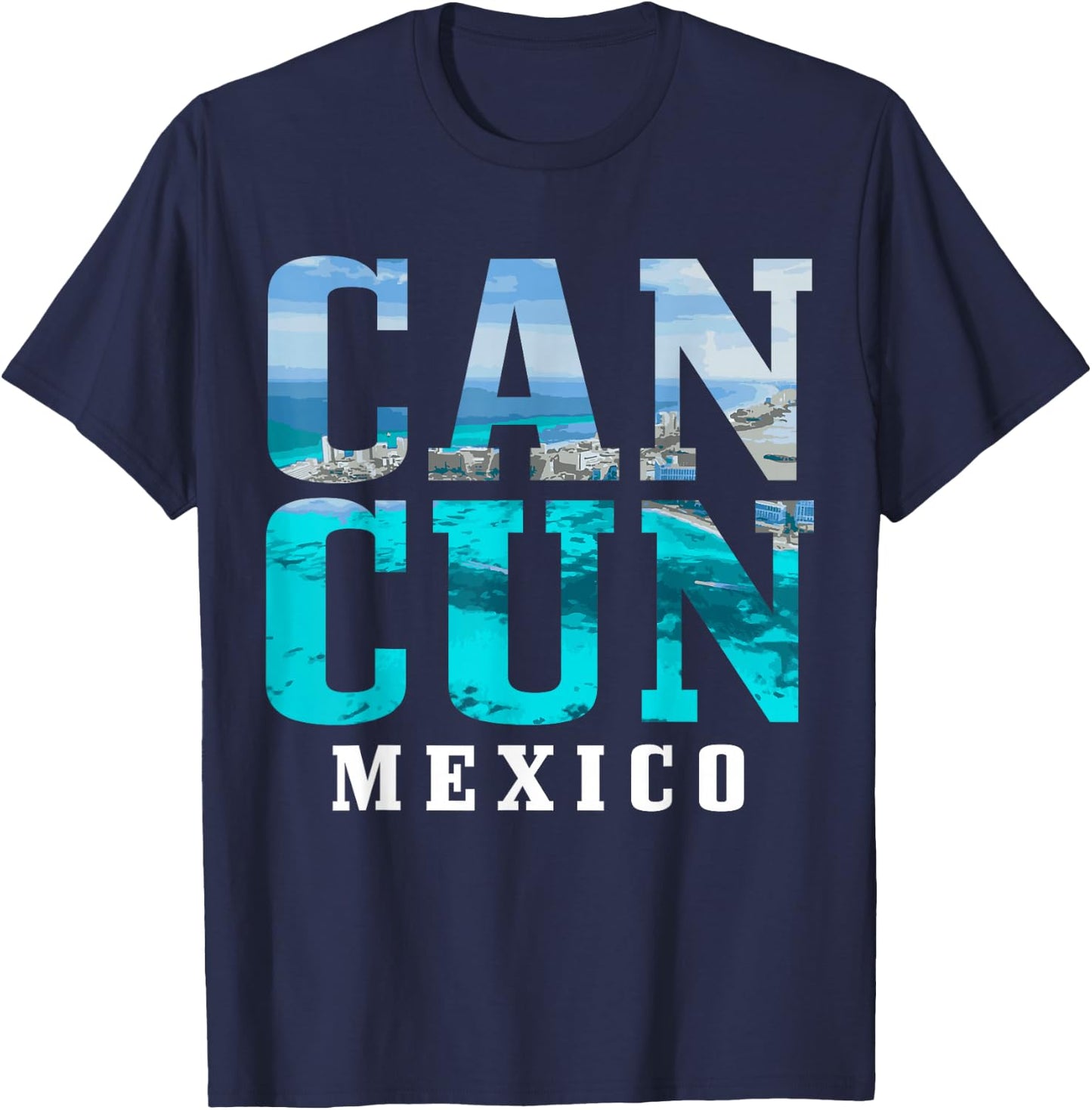 Cancun Mexico Beach Summer Vacation Souvenir T-Shirt - T-Shirt | Navy