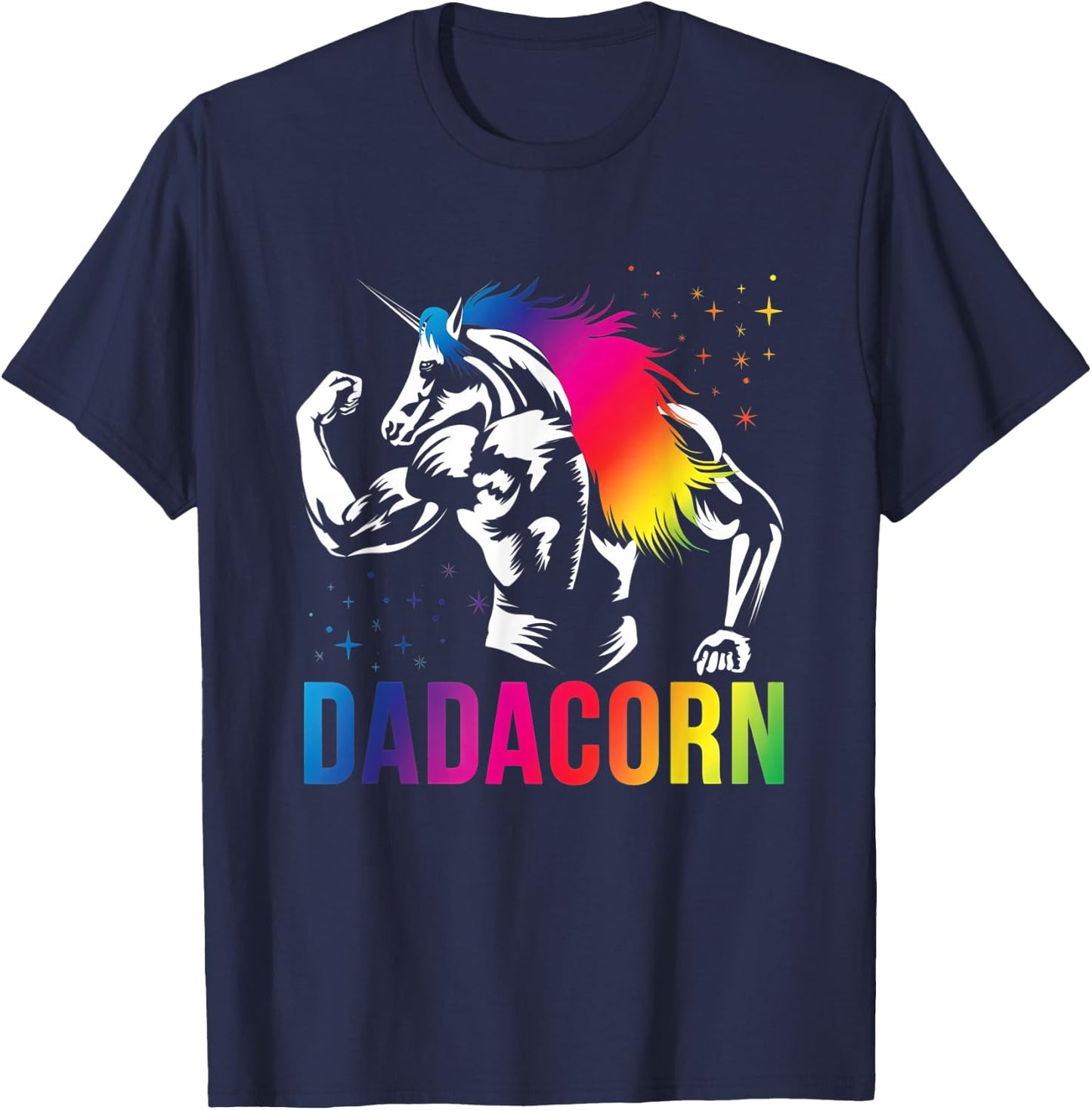 Fathers Day Gift Unicorn Dad Shirt Funny Dadacorn Men T-Shirt - T-Shirt | Navy