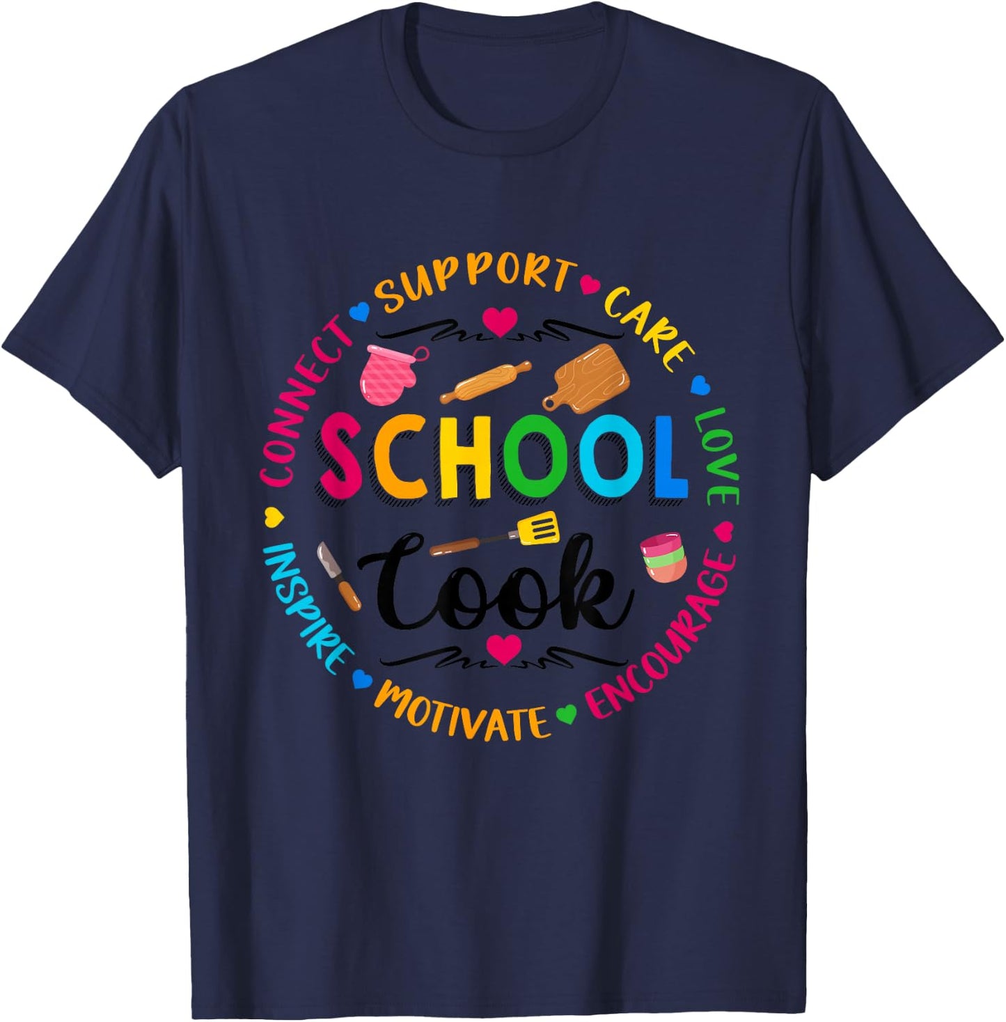 School Cook Women Lunch Lady Cafeteria Worker T-Shirt - T-Shirt | Navy