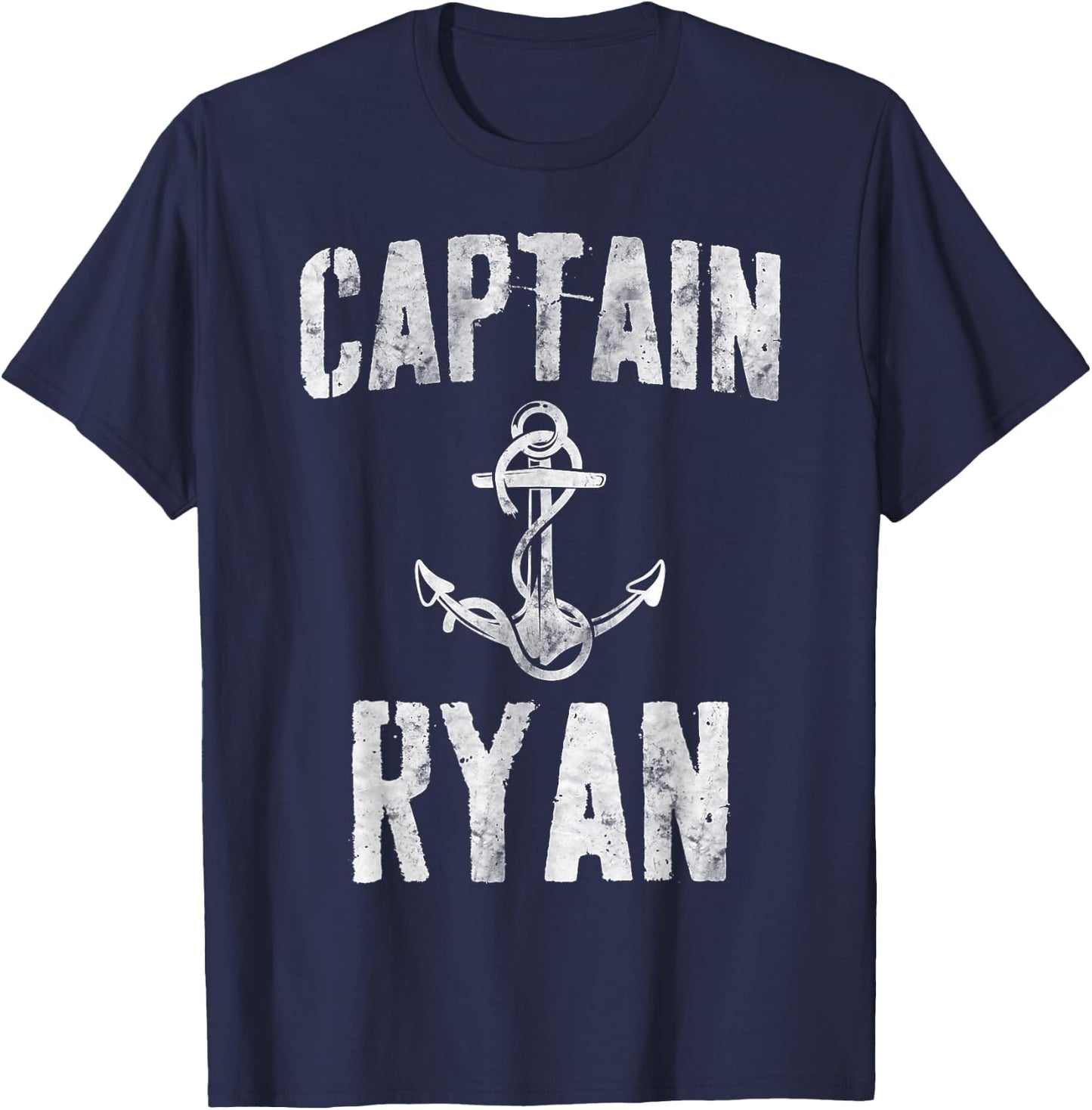 Funny Personalized Boating Shirt First Name Captain Ryan T-Shirt - T-Shirt | Navy