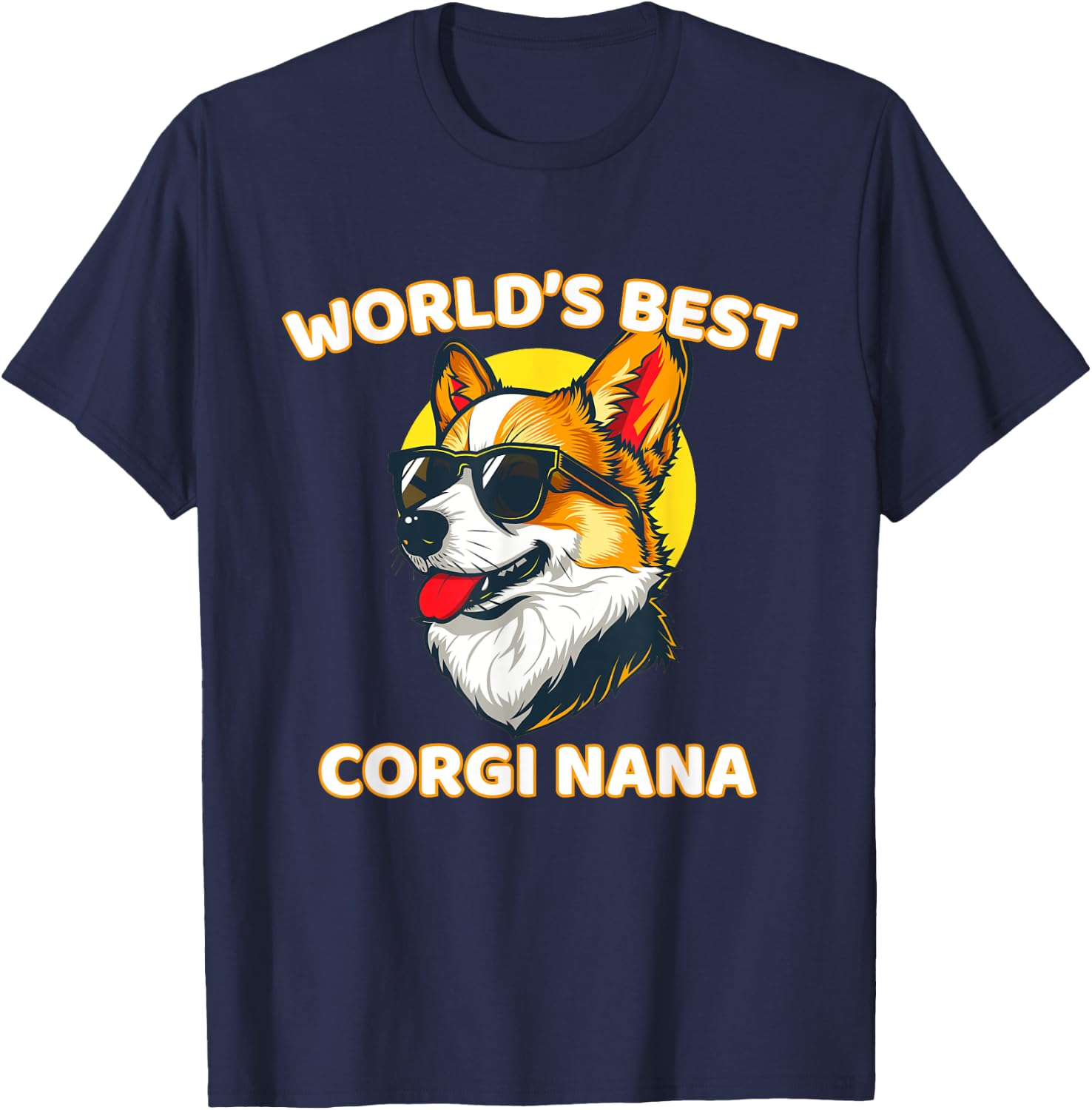 Funny World's Best Corgi Grandma Nana T-Shirt - T-Shirt | Navy