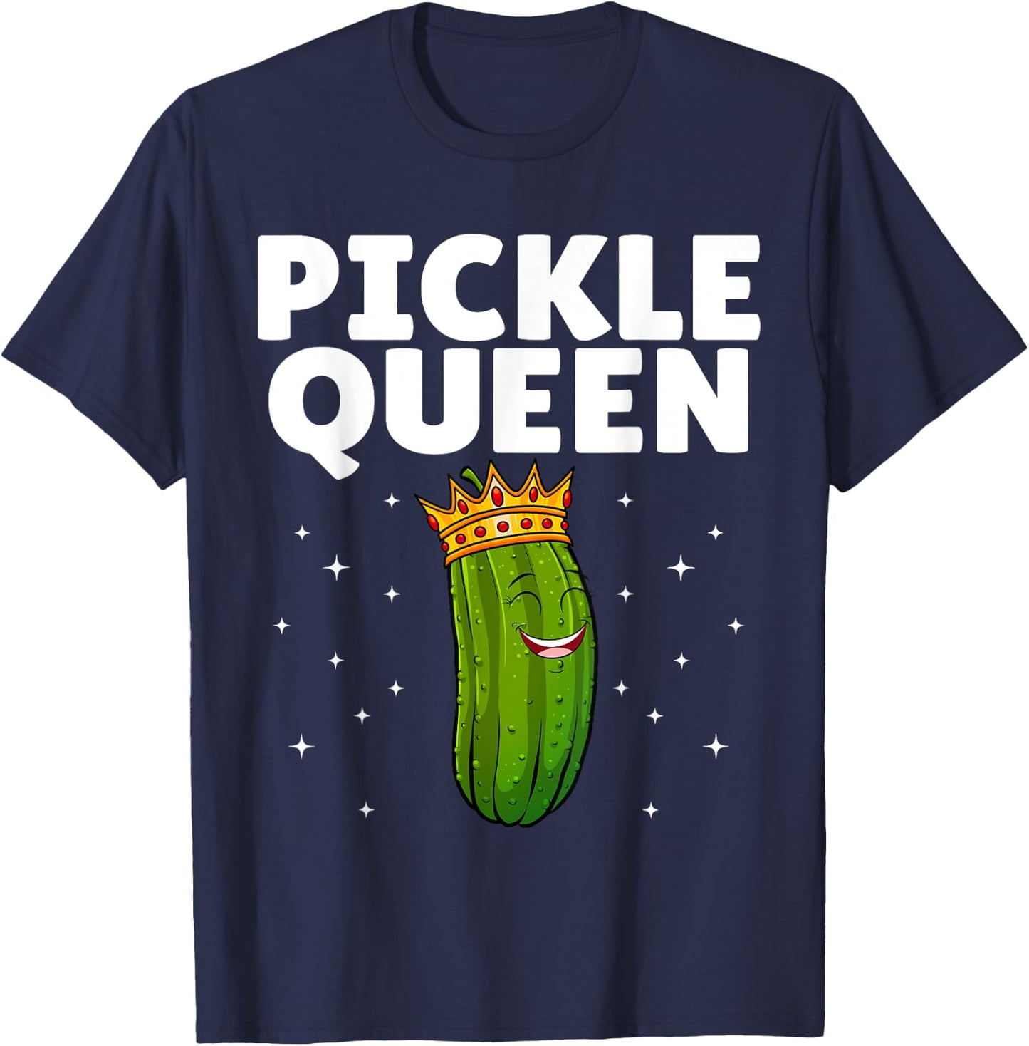 Pickle Queen Art Girls Kids Cucumber Pickle Lover T-Shirt - T-Shirt | Navy