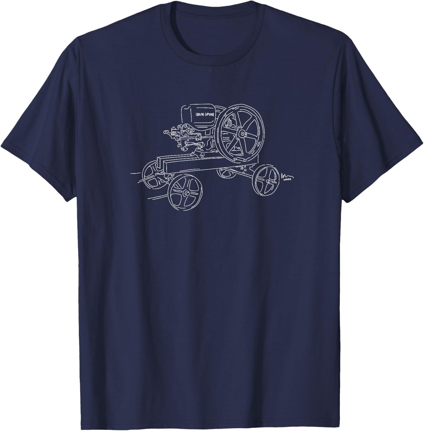 Vintage Antique Hit and Miss Gasoline Engine Tractor Motor T-Shirt - T-Shirt | Navy