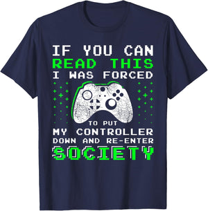 Gamer Gifts for Teen Boys - If You Can Read This Video Game T-Shirt - T-Shirt | Navy