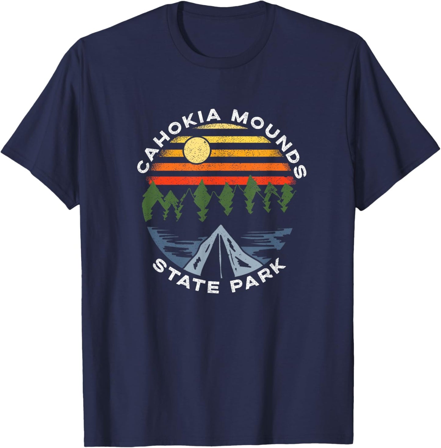 Cahokia Mounds State Park Illinois Forest Camping Vacation T-Shirt - T-Shirt | Navy