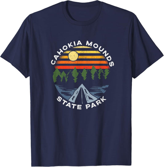 Cahokia Mounds State Park Illinois Forest Camping Vacation T-Shirt - T-Shirt | Navy