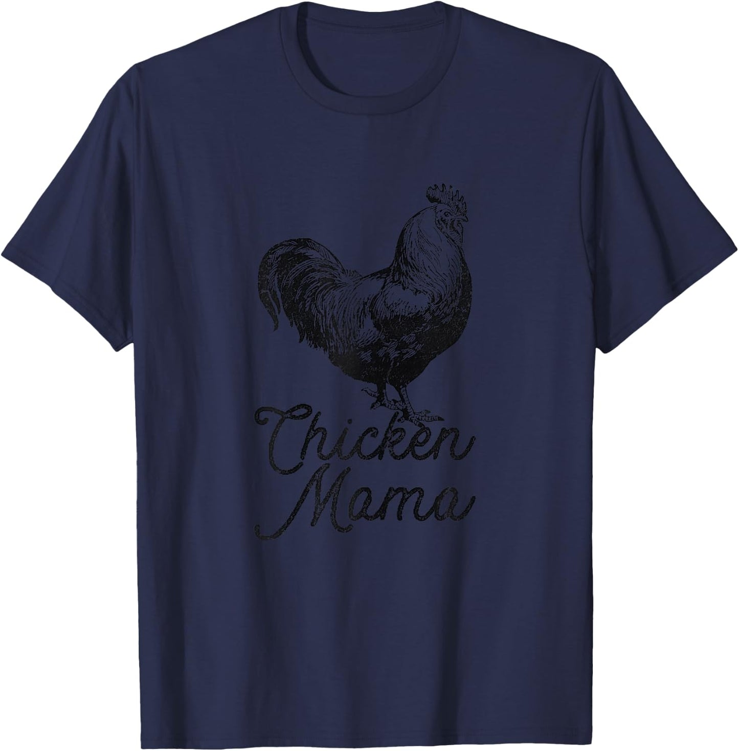 Chicken Mama Hen Vintage Graphic Chicken Mom T-Shirt - T-Shirt | Navy