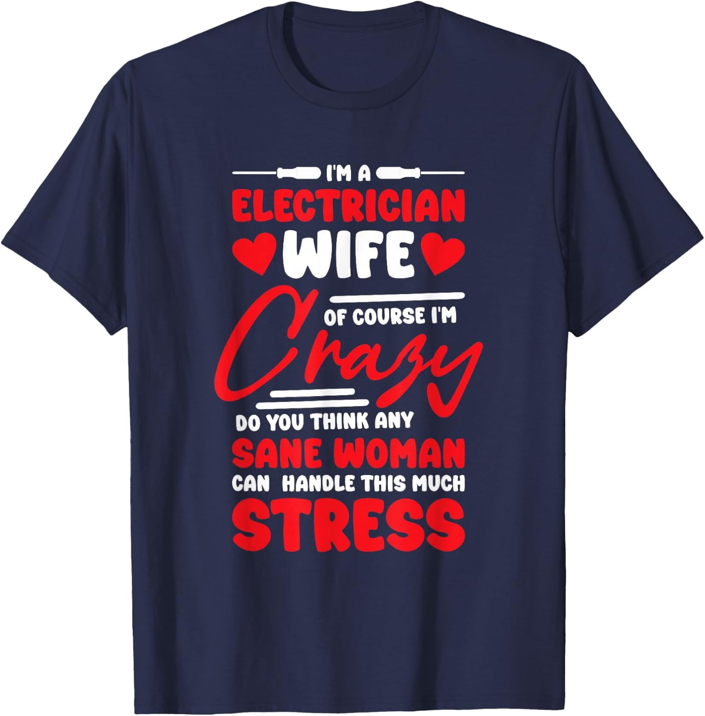 Electrical Engineering Worker Husband Electrician Wife Girlfriend - Women's Black Short Sleeve Modern Classic Unique Design in Electrical Engineering, Small T-Shirt - T-Shirt | Navy