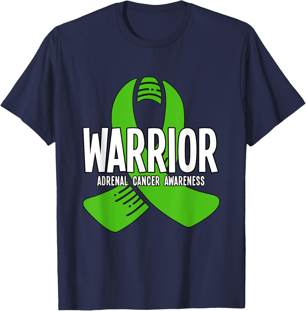 Warrior Adrenal Cancer Awareness T-Shirt - T-Shirt | Navy