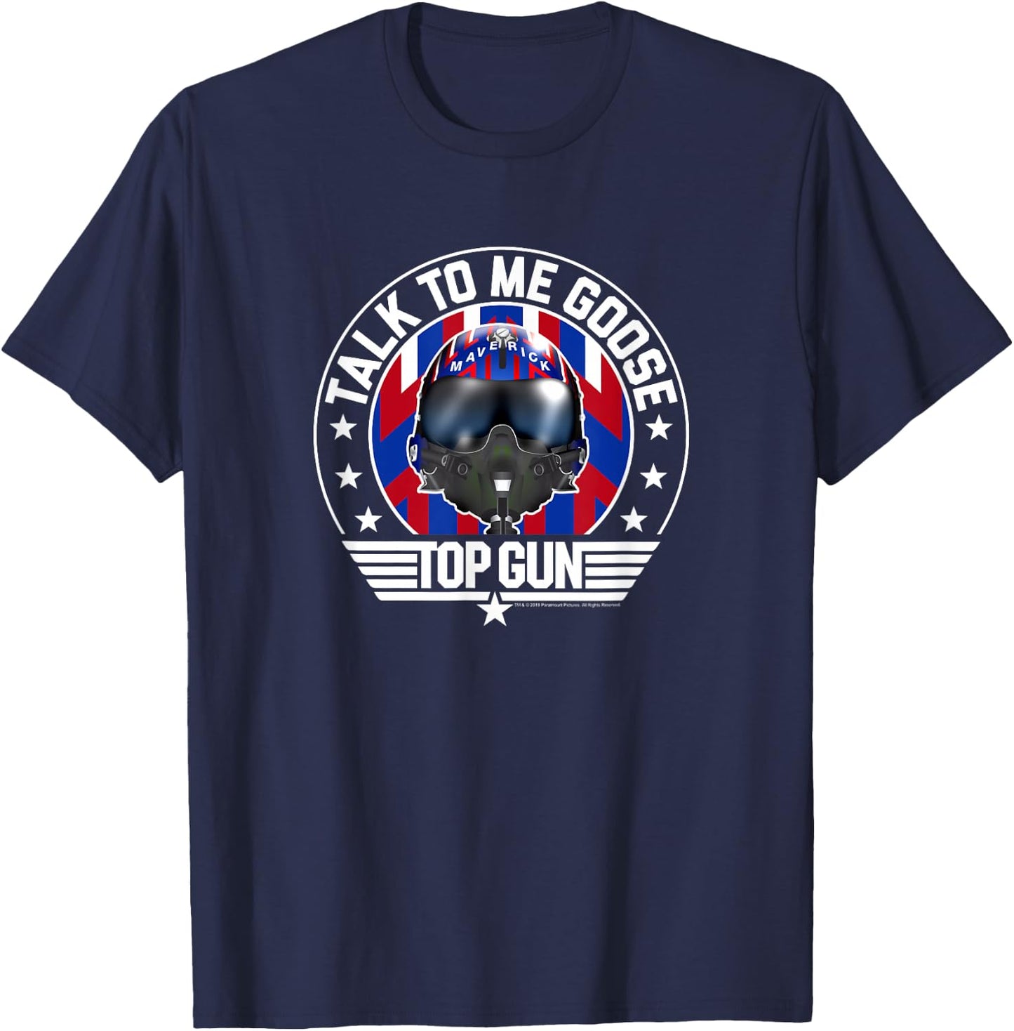 Top Gun Talk to Me Goose Maverick Helmet Small T-Shirt - T-Shirt | Navy