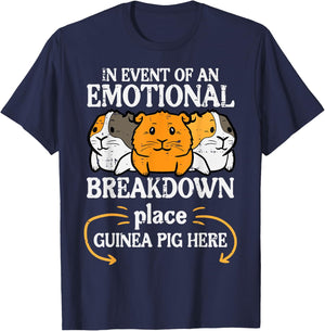 Emotional Breakdown Place Guinea Pig Cavy Pet Women Men Kids T-Shirt - T-Shirt | Navy