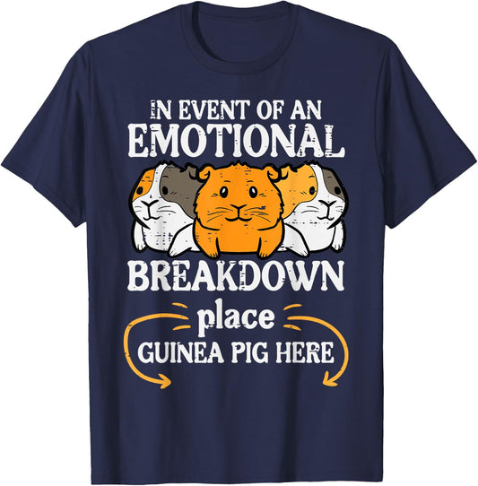 Emotional Breakdown Place Guinea Pig Cavy Pet Women Men Kids T-Shirt - T-Shirt | Navy