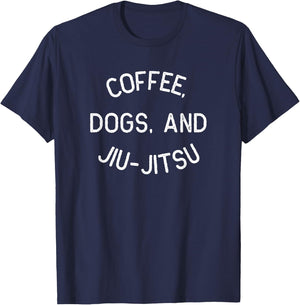 Coffee Dogs Jiu Jitsu for BJJ Jujitsu Gift T-Shirt - T-Shirt | Navy