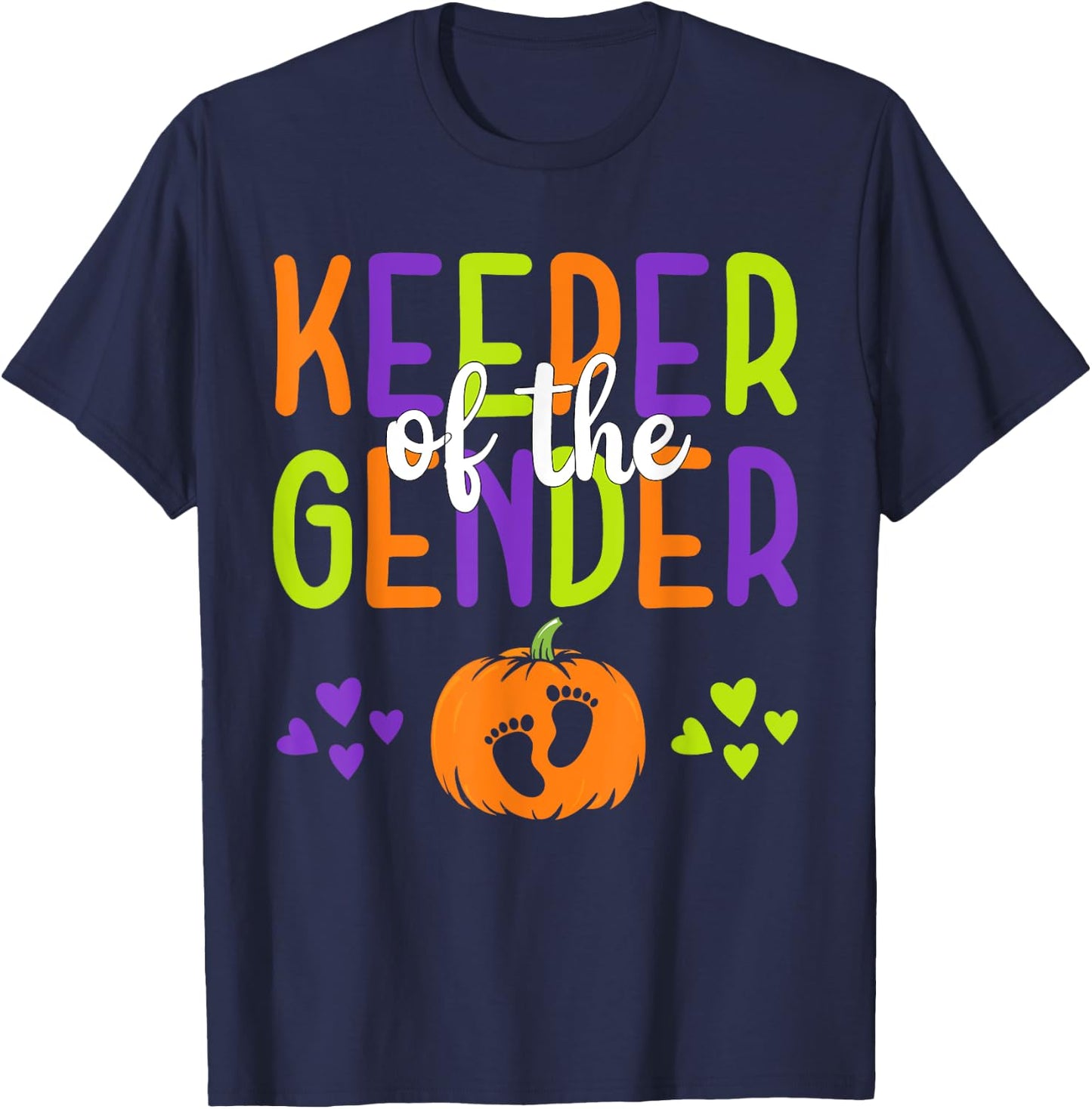 Keeper Of The Gender Reveal Halloween Pregnancy Announcement T-Shirt - T-Shirt | Navy