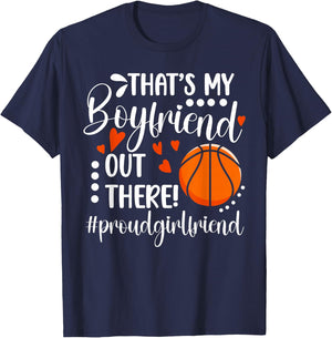 Proud Basketball Girlfriend Of A Basketball Player T-Shirt - T-Shirt | Navy