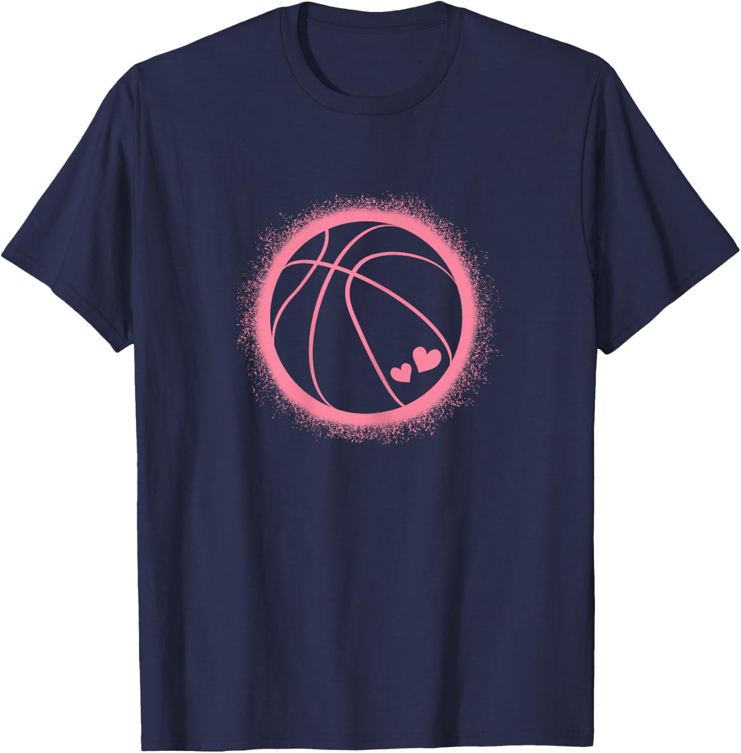 Cute Pink Basketball Lover Basketball Player Women Girls T-Shirt - T-Shirt | Navy