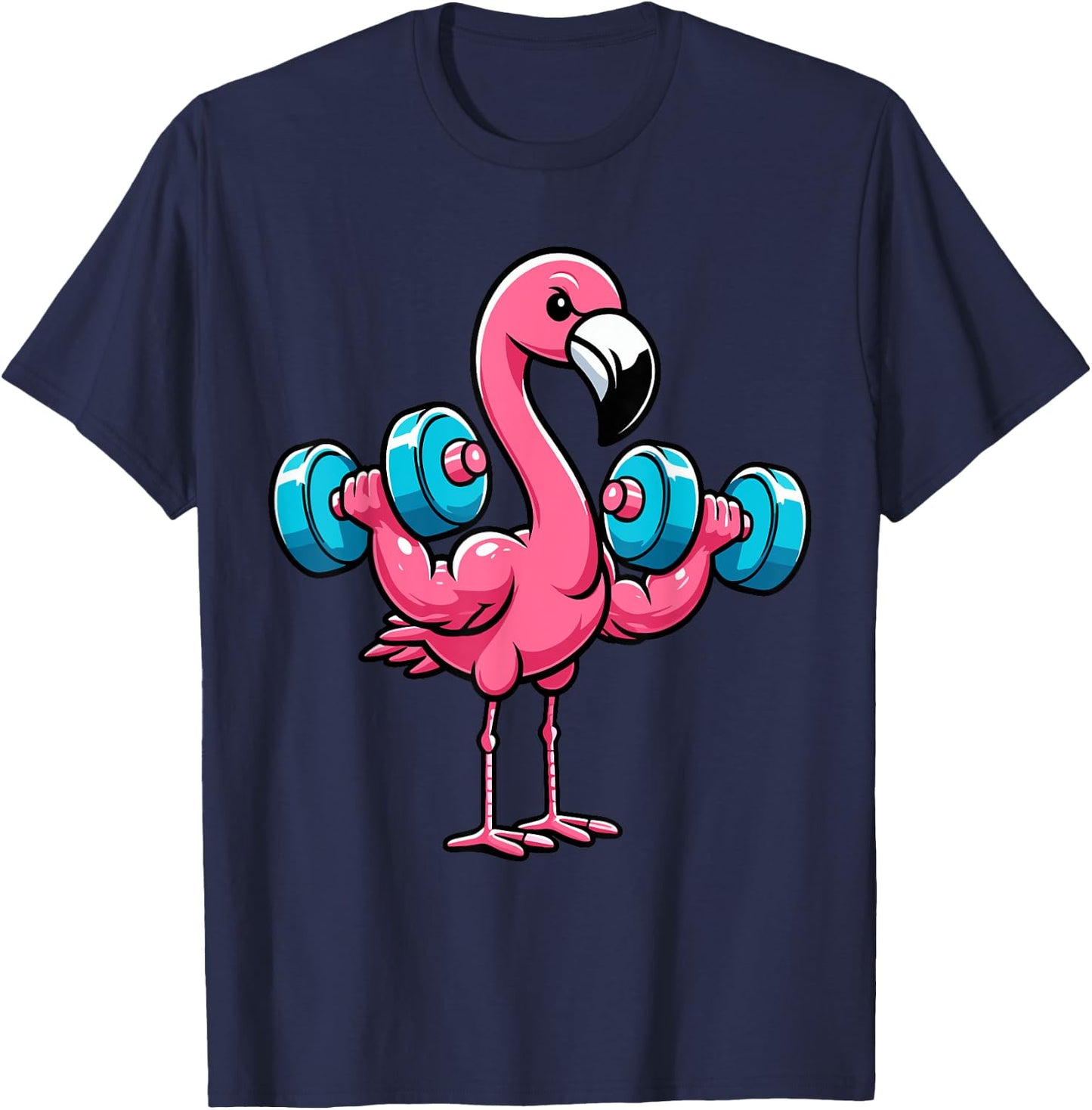 Funny Flamingo Weightlifting Fitness Gym Lover Women T-Shirt - T-Shirt | Navy