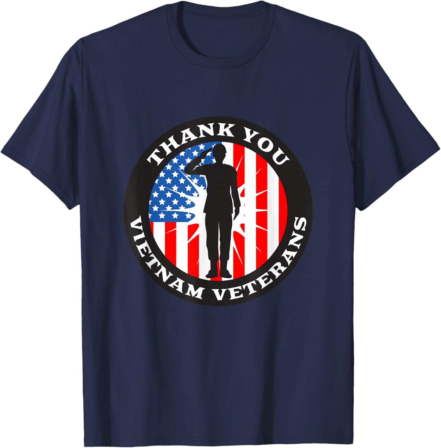 Patriotic Veteran US Flag - Thank You Vietnam Veterans T-Shirt - T-Shirt | Navy