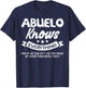 Fathers Day Abuelo Knows Everything Grandpa Granddad Spanish T-Shirt - T-Shirt | Navy