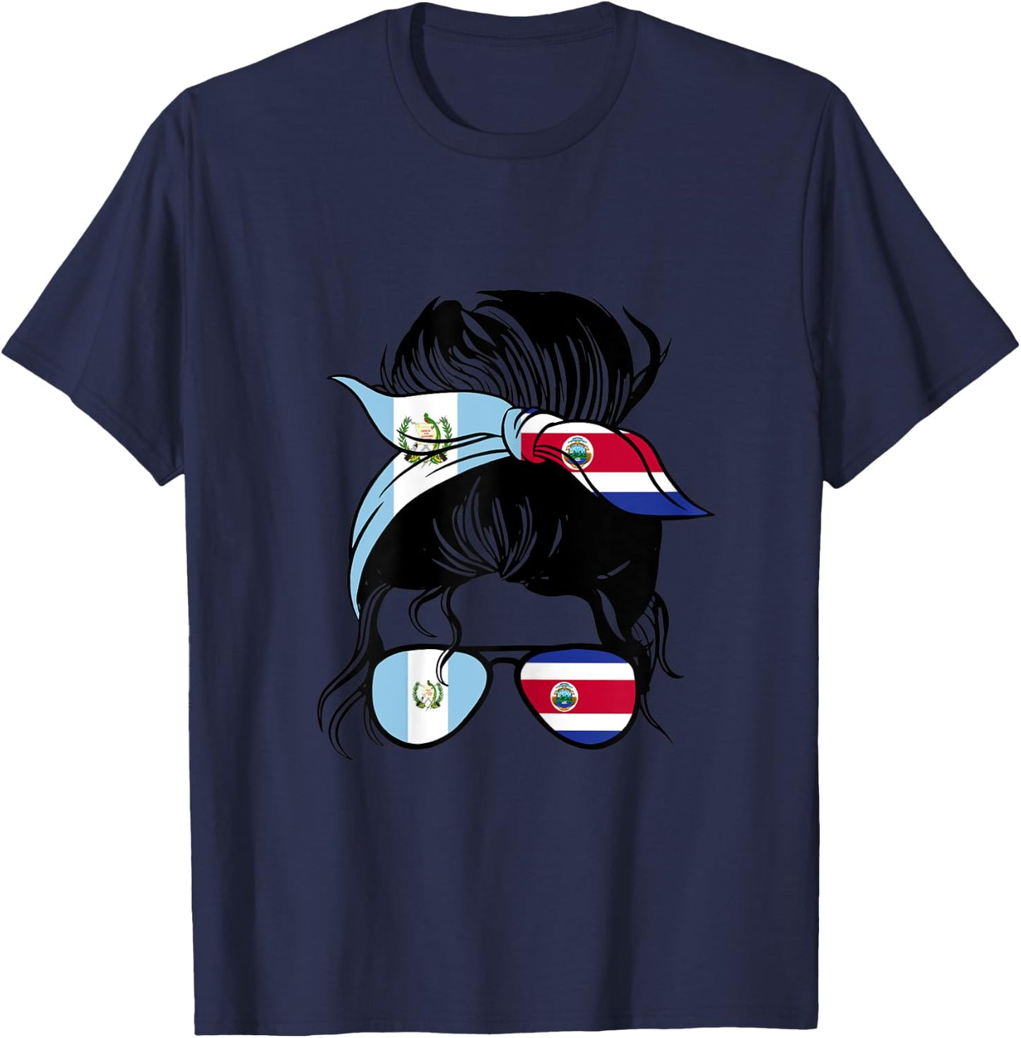 Guatemala and Costa Rica Mix Half Guatemalan Costa Rican T-Shirt - T-Shirt | Navy