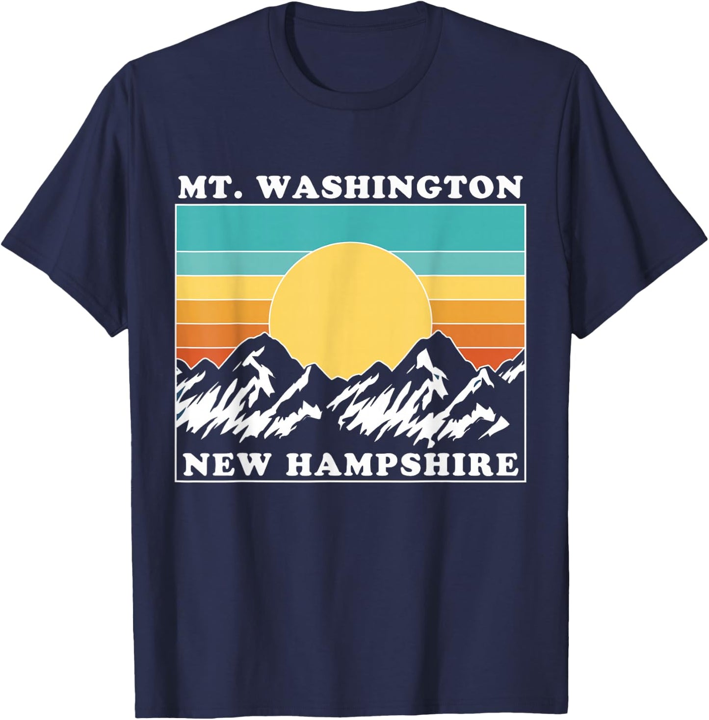 Mount Washington NH Vintage Sunset, Mt Washington T-Shirt - T-Shirt | Navy