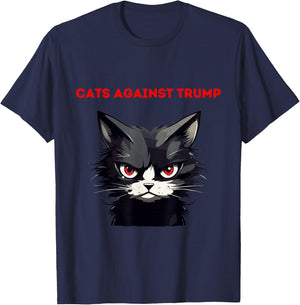 Cats Against Trump Cute Funny Not My President T-Shirt - T-Shirt | Navy