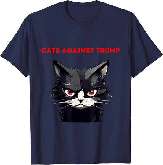 Cats Against Trump Cute Funny Not My President T-Shirt - T-Shirt | Navy