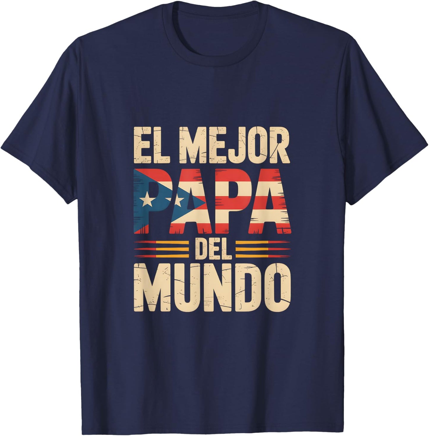 Proud Best Puerto Rican Dad Family Pride Fathers Day Idea T-Shirt - T-Shirt | Navy