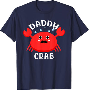 Daddy Crab Ocean Animal Crab Zodiac Funny Announcement T-Shirt - T-Shirt | Navy