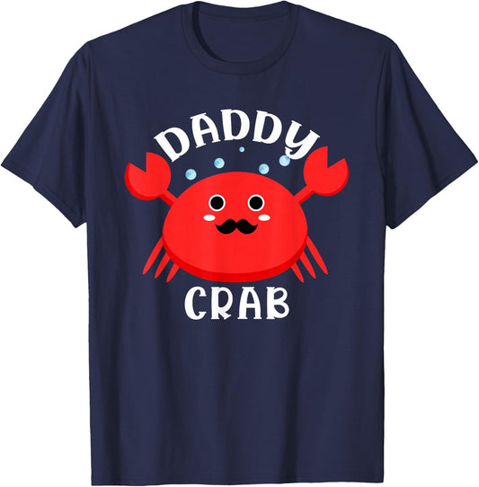 Daddy Crab Ocean Animal Crab Zodiac Funny Announcement T-Shirt - T-Shirt | Navy