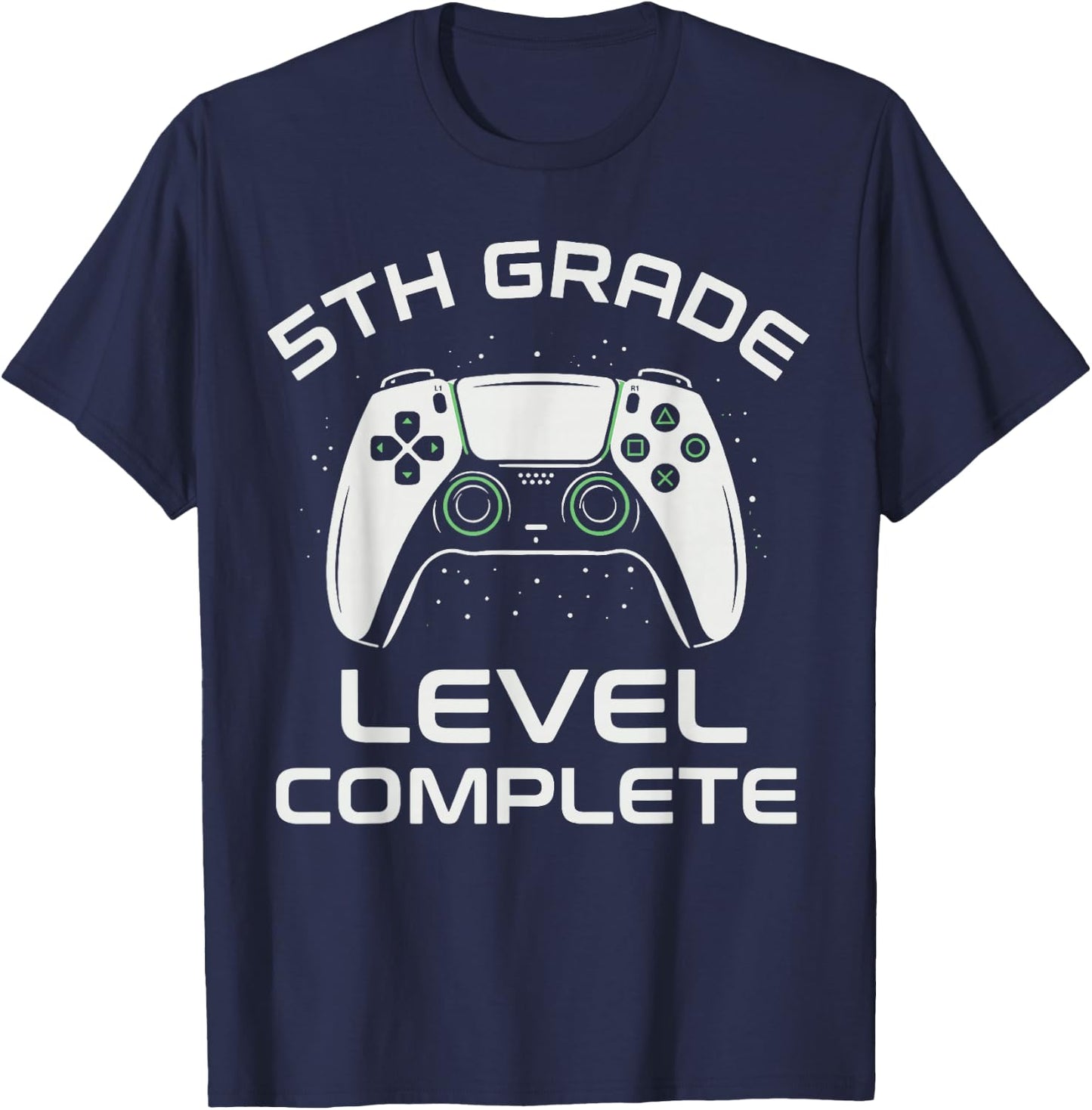 Boys Gaming Graduation Shirt, 5th Grade Level Complete T-Shirt - T-Shirt | Navy