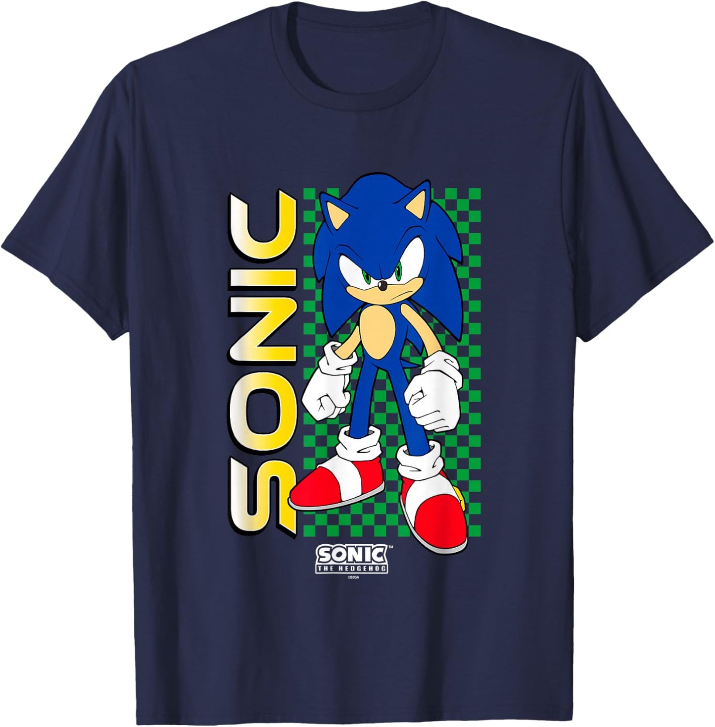 Sonic The Hedgehog Ready for Action Heroic Pose T-Shirt - T-Shirt | Navy