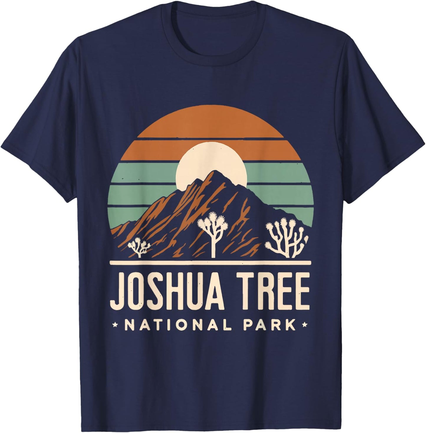 Joshua Tree Retro Vintage Hiking Camping California T-Shirt - T-Shirt | Navy