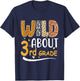 Wild about Third 3rd Grade Back To School Leopard T-Shirt - T-Shirt | Navy