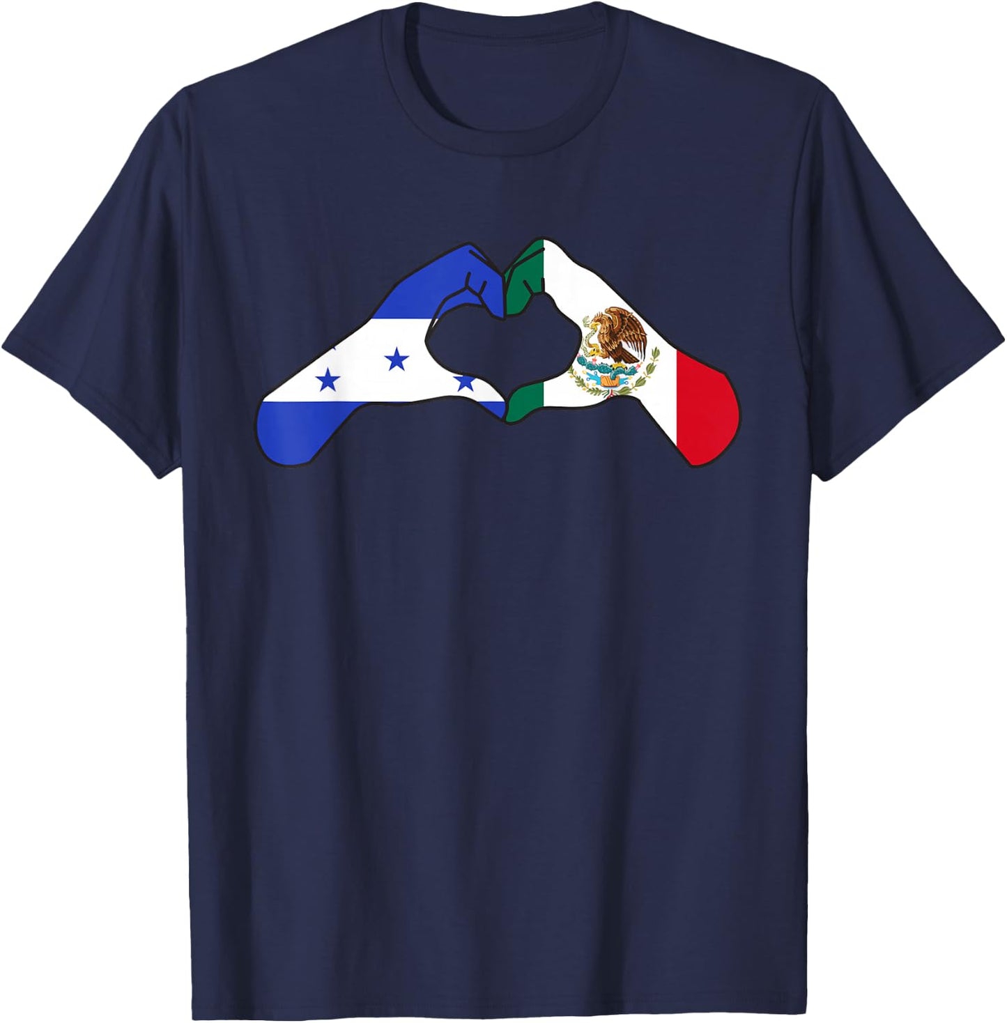 Honduras Mexico Honduran Heart Honduras Flag T-Shirt - T-Shirt | Navy