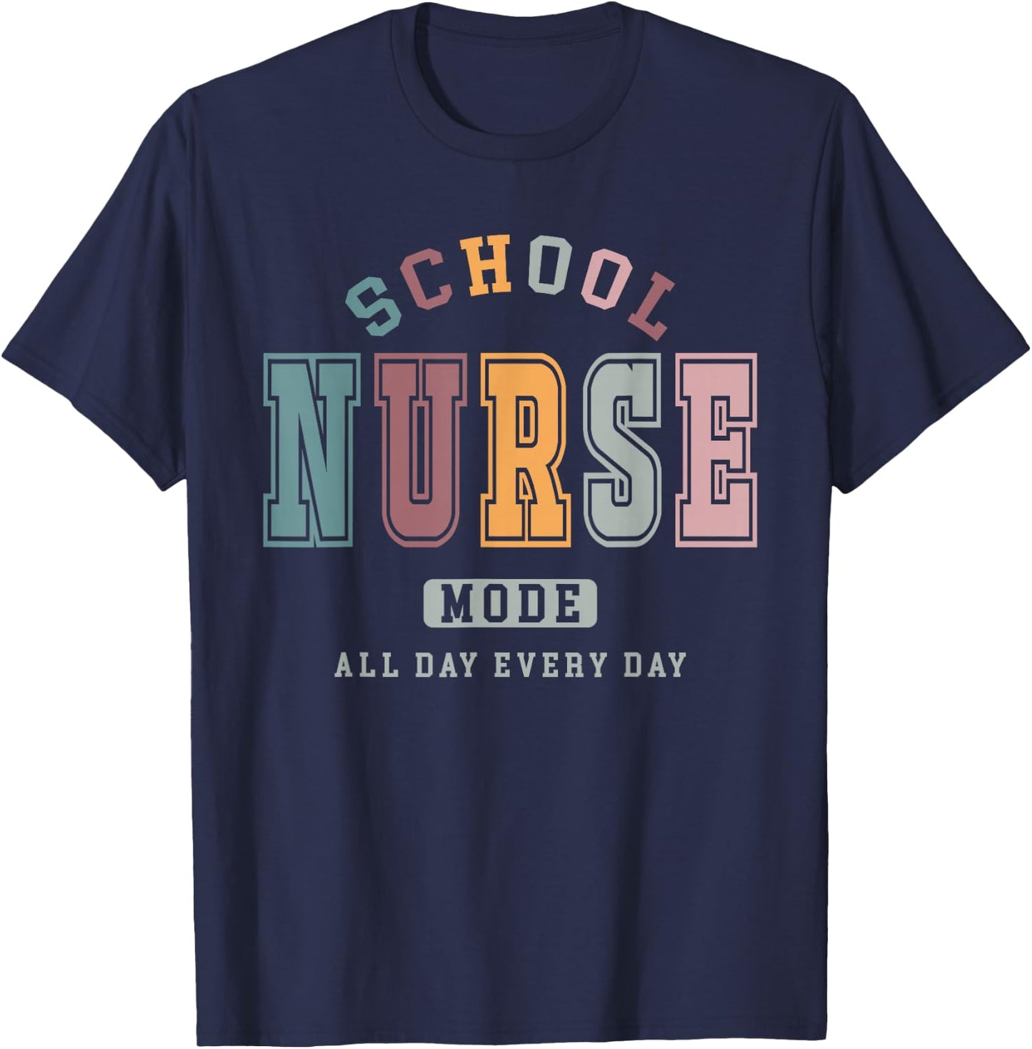 Vintage School Nurse Mode Nursing Life Appreciation Week T-Shirt - T-Shirt | Navy