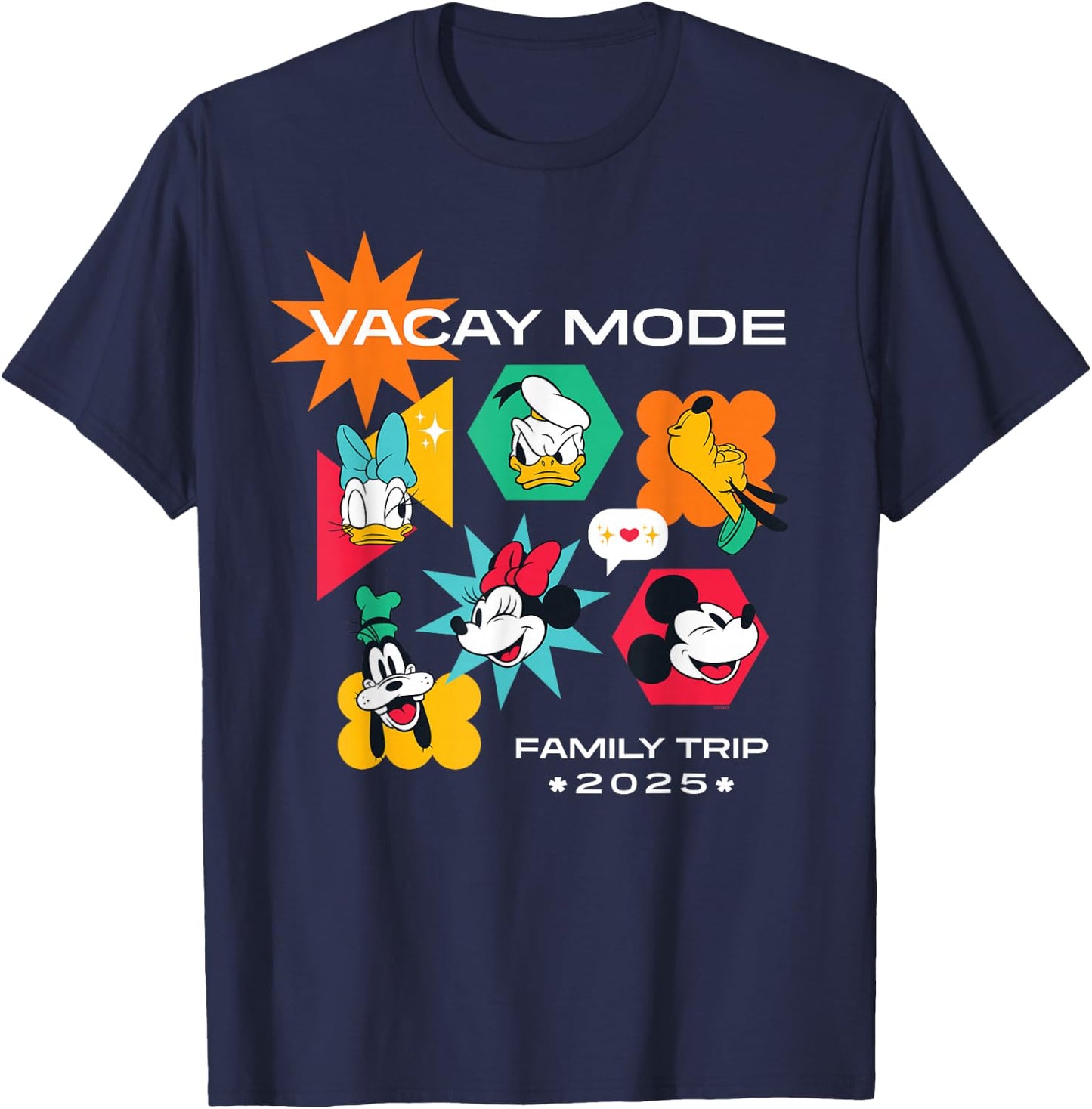 Disney Mickey & Friends Vacay Mode Family Trip Vacation 2025 T-Shirt - T-Shirt | Navy