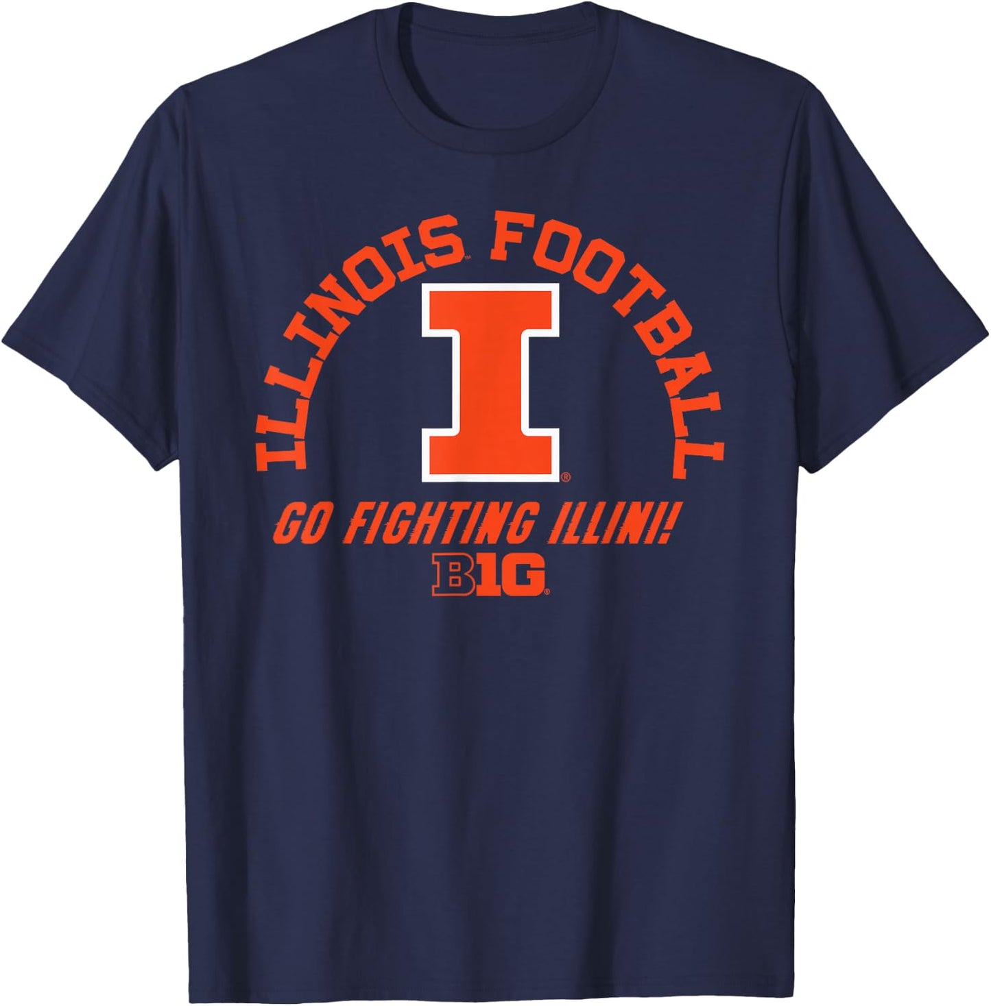 Illinois Fighting Illini Big 10 Football Logo T-Shirt - T-Shirt | Navy
