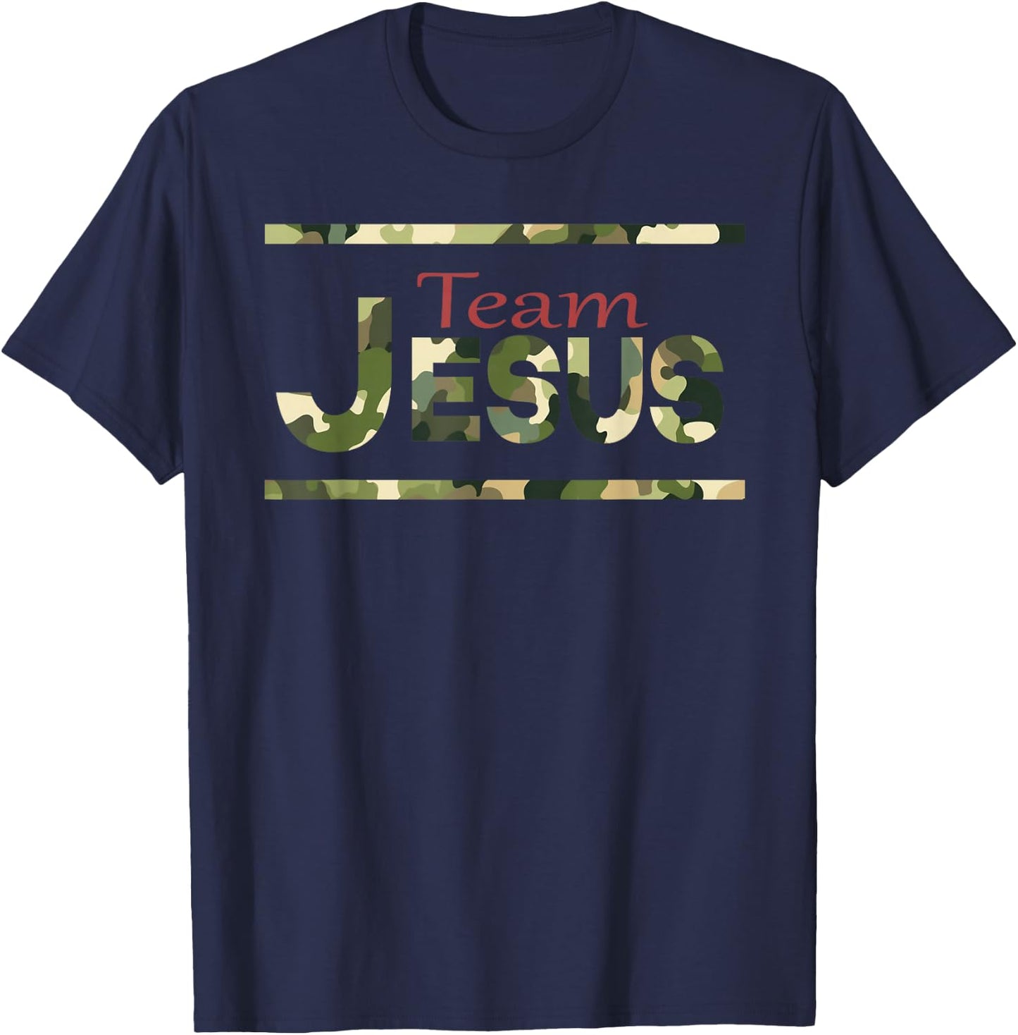 Team Jesus Christian Camo camouflage army T-Shirt - T-Shirt | Navy