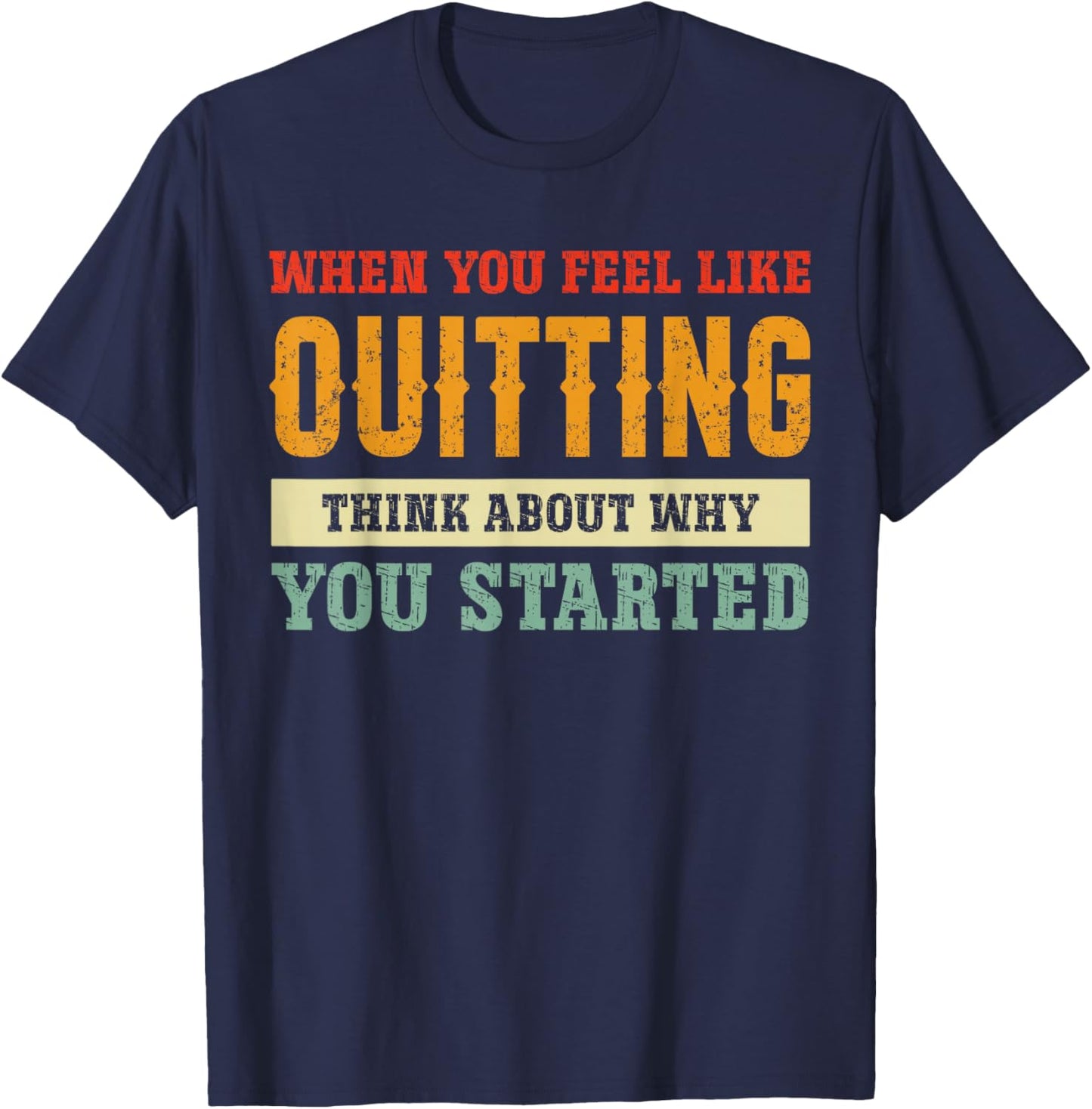 Gym Motivation Workout Fitness Inspirational T-Shirt - T-Shirt | Navy