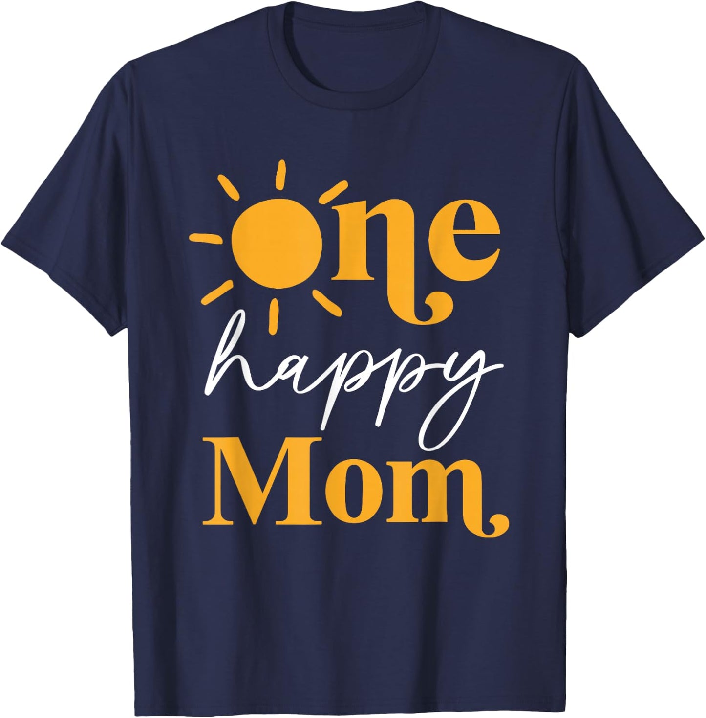 One Happy Mom of The Birthday First Trip Around the Sun T-Shirt - T-Shirt | Navy