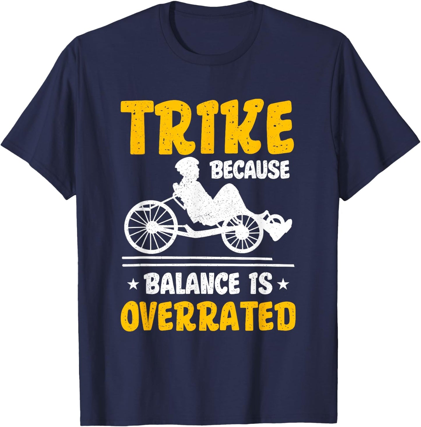 Recumbent Trike Cyclist Bicycle T-Shirt - T-Shirt | Navy