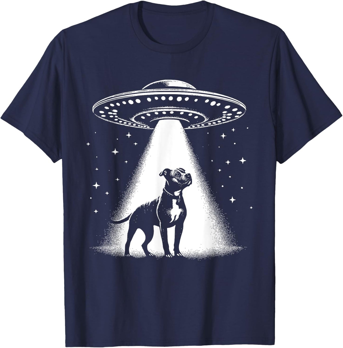American Pit Bull Terrier Mom Dad Dog - Funny Alien UFO T-Shirt - T-Shirt | Navy