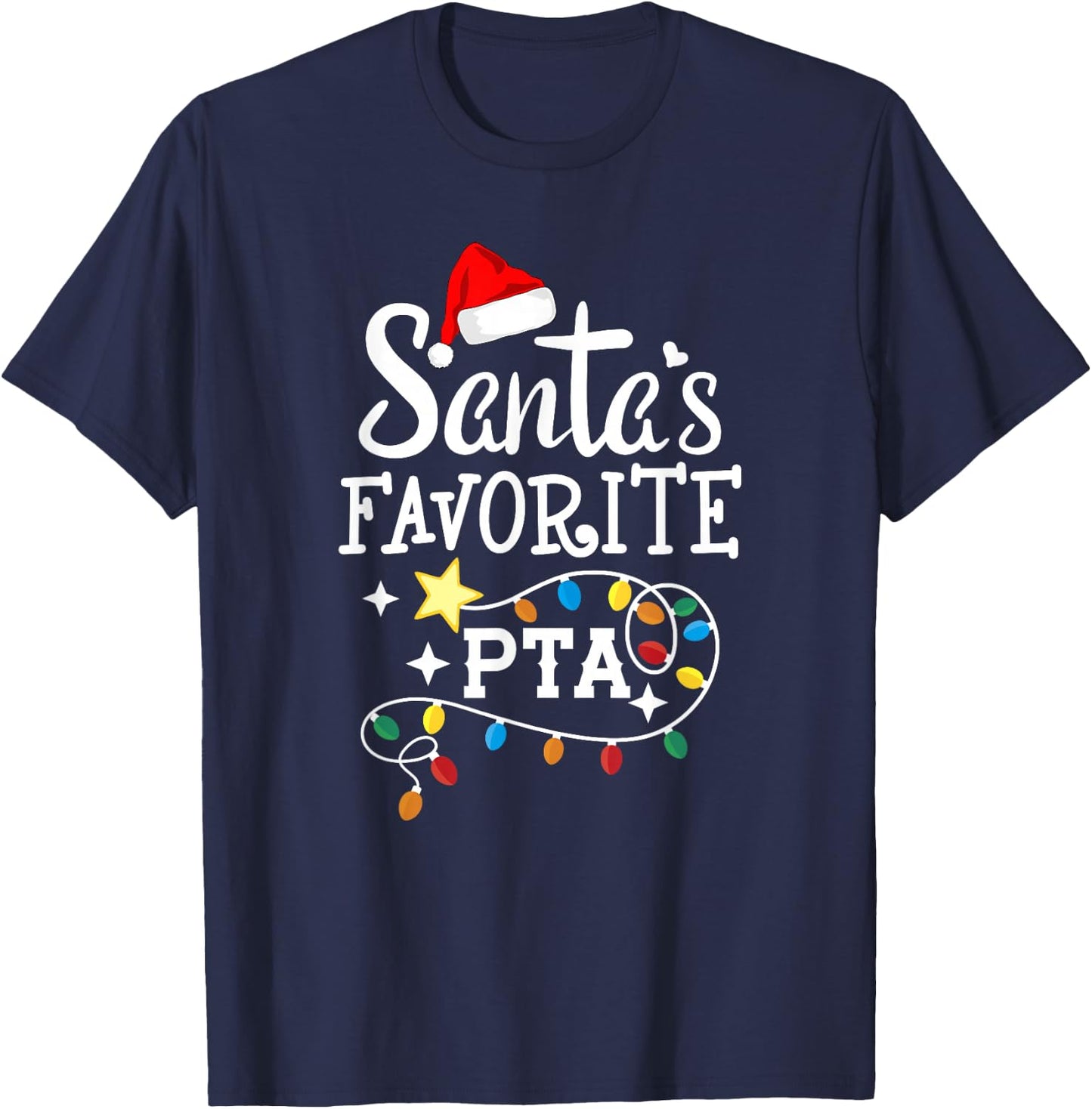 Christmas Physical Therapist Assistant Santa's Favorite PTA T-Shirt - T-Shirt | Navy