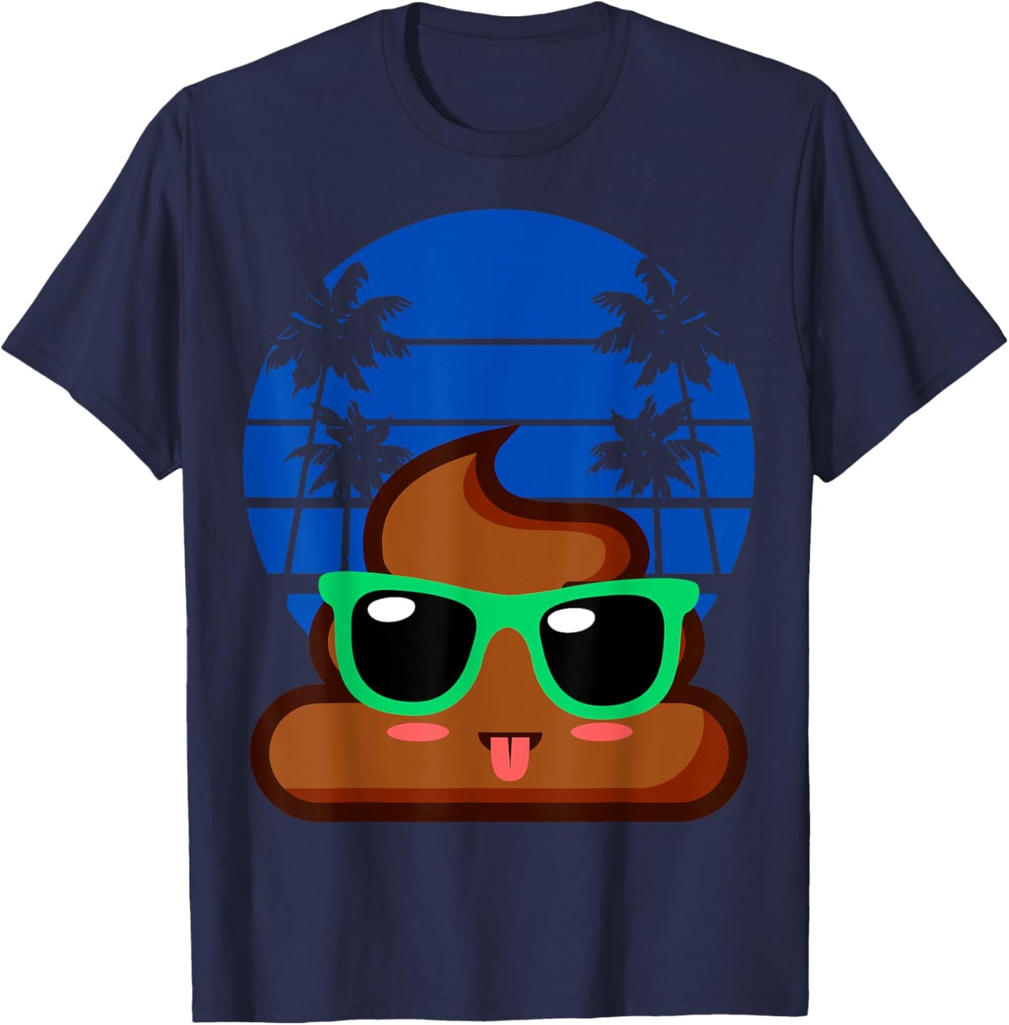 POOP EMOTICON Birthday party favors Poo for Kids T-Shirt - T-Shirt | Navy