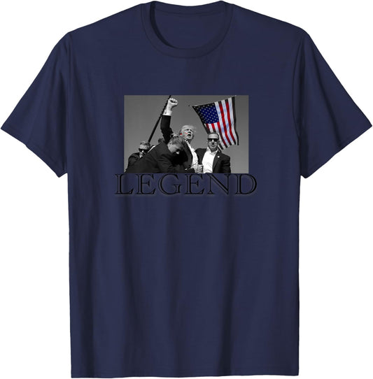 President Donald Trump 2024 Legend USA Patriotic T-Shirt - T-Shirt | Navy