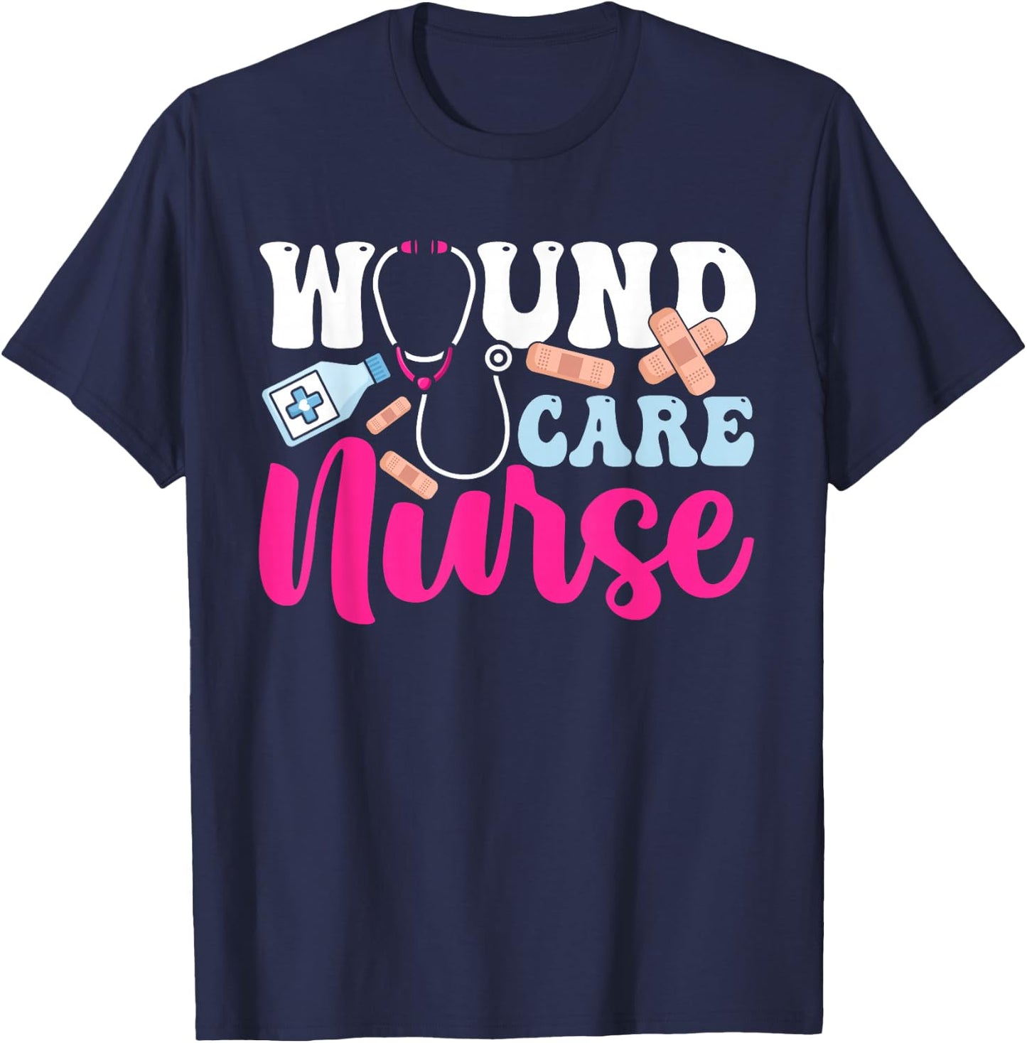 Wound Care Nurse WOCN Certified Registered Nurse , Small, Black T-Shirt - T-Shirt | Navy
